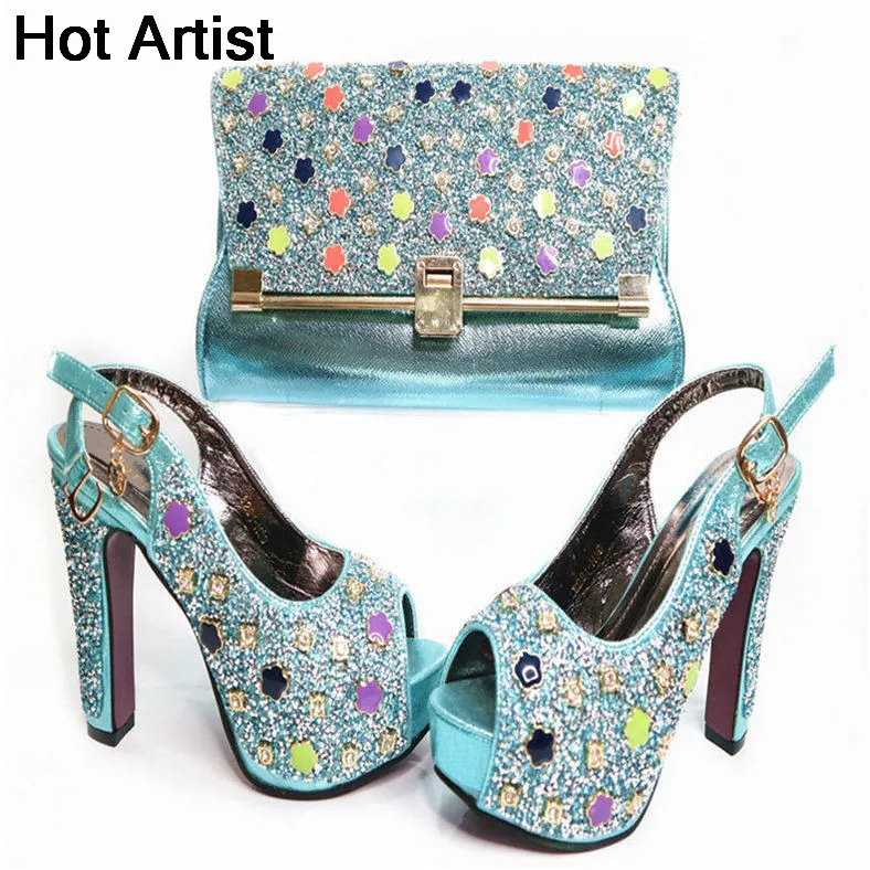 Hot Artist New Europea Crystal Ladies Shoes With Matching Bags Set Italian High Heels Shoes And Bag Set For Wedding Party G35
Hot Artist New Europea Crystal Ladies Shoes With Matching Bags Set Italian High Heels Shoes And Bag Set For Wedding Party G35