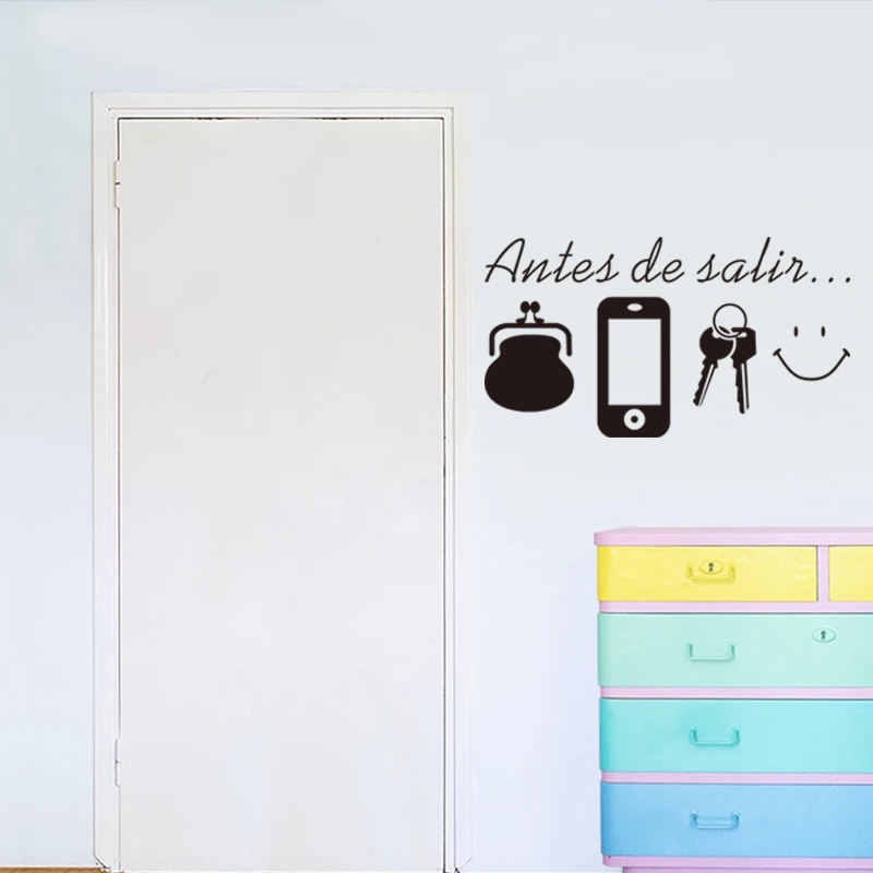 spanish daily before leaving reminder vinyl quotes wall stickers for living room door wall art decor decals diy removable mural
spanish daily before leaving reminder vinyl quotes wall stickers for living room door wall art decor decals diy removable mural