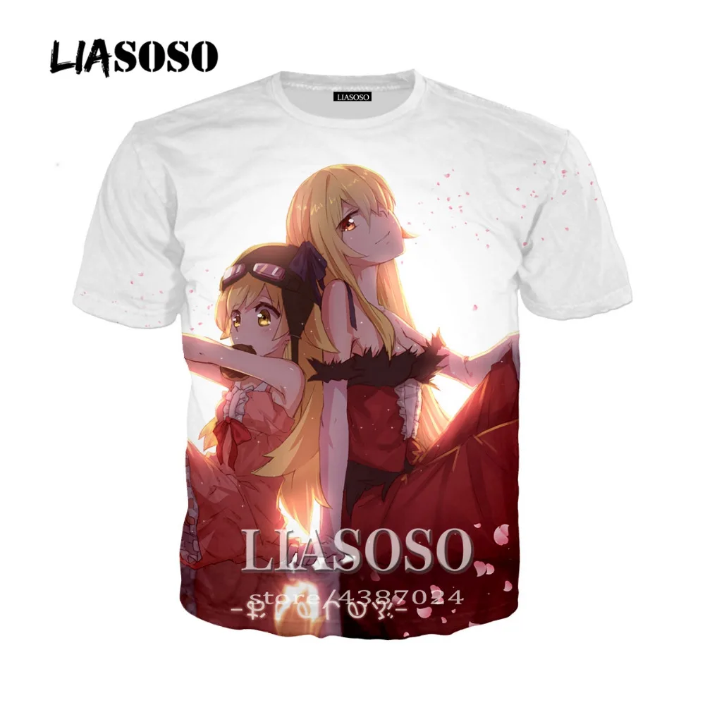 LIASOSO New Harajuku Style Tees Men Women Casual T-Shirt Cartoon Anime Monogatari 3D Print T Shirt Tops Brand Clothing A049
LIASOSO New Harajuku Style Tees Men Women Casual T-Shirt Cartoon Anime Monogatari 3D Print T Shirt Tops Brand Clothing A049