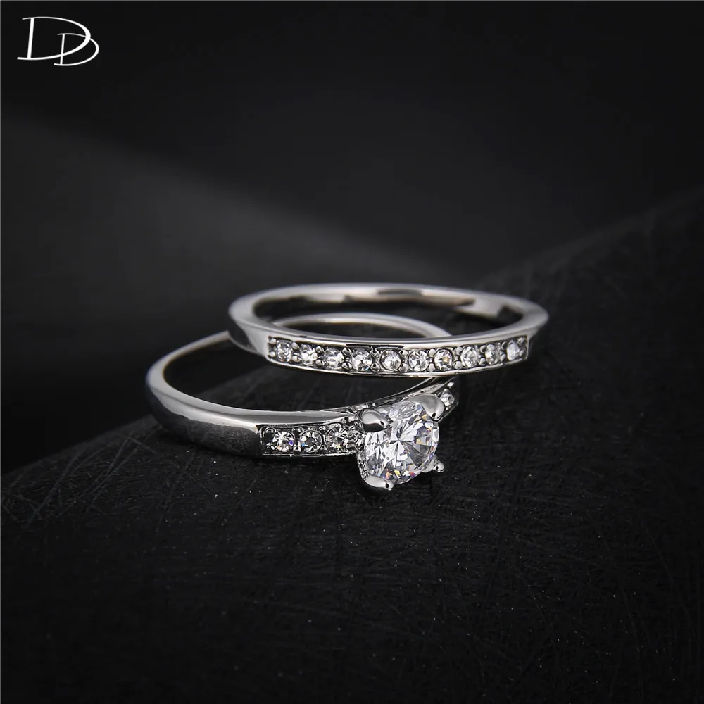 925 sterling sliver ring Sets for women double band wedding engagement promise AAA rhinestone rings allience female bijoux DD124
925 sterling sliver ring Sets for women double band wedding engagement promise AAA rhinestone rings allience female bijoux DD124