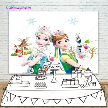 Frozen Anna and Elsa Princess Photo Backdrop Snowman Big Pinwheel White Custom Background For Girls Baby Birthday Party Decor
Frozen Anna and Elsa Princess Photo Backdrop Snowman Big Pinwheel White Custom Background For Girls Baby Birthday Party Decor