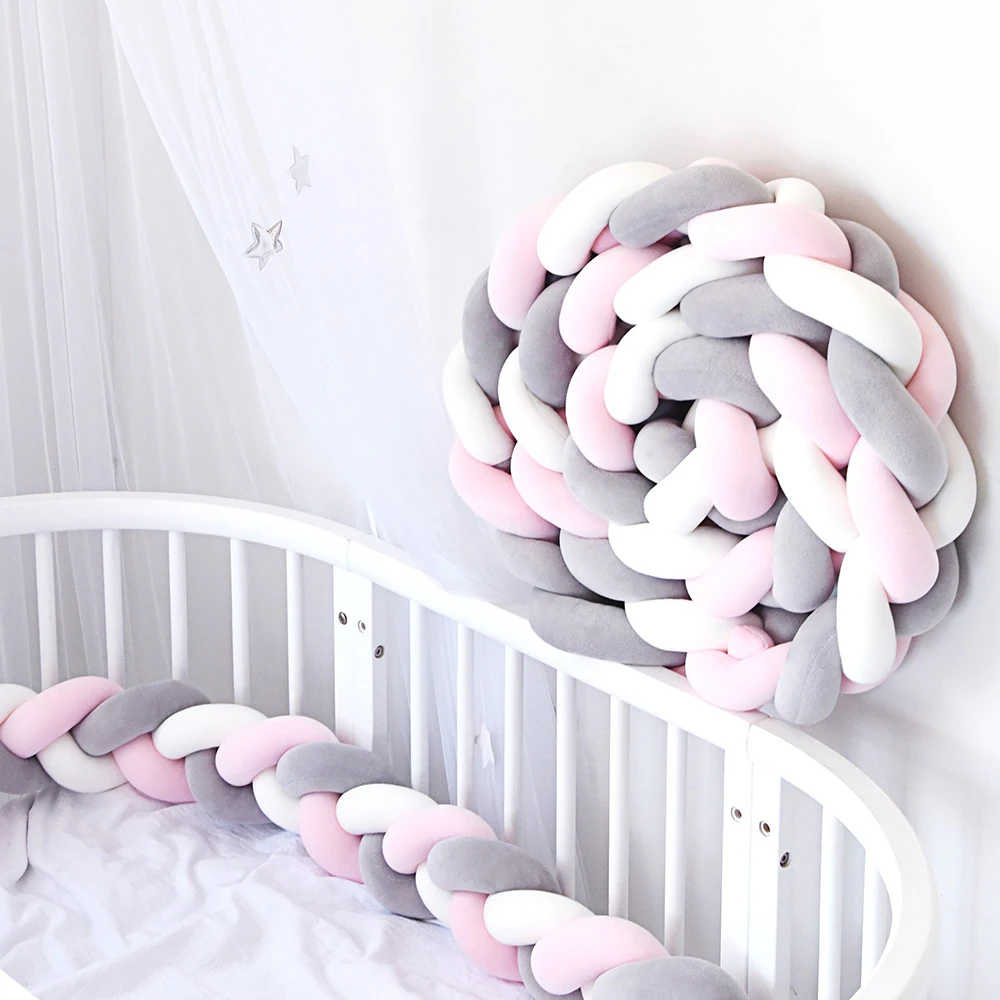 Baby Crib Bumper 3 Meters 3 Strands Knotted Braided Bumper Handmade Knot Pillow Pad Cushion Nursery Cradle Decor Crib Protector
Baby Crib Bumper 3 Meters 3 Strands Knotted Braided Bumper Handmade Knot Pillow Pad Cushion Nursery Cradle Decor Crib Protector