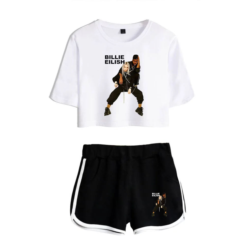 Billie Eilish Womens Sexy Summer Outfits Short Sleeve Crop Top + Shorts Sweat Suits Women Tracksuits Two Piece Set Streetwear
Billie Eilish Womens Sexy Summer Outfits Short Sleeve Crop Top + Shorts Sweat Suits Women Tracksuits Two Piece Set Streetwear