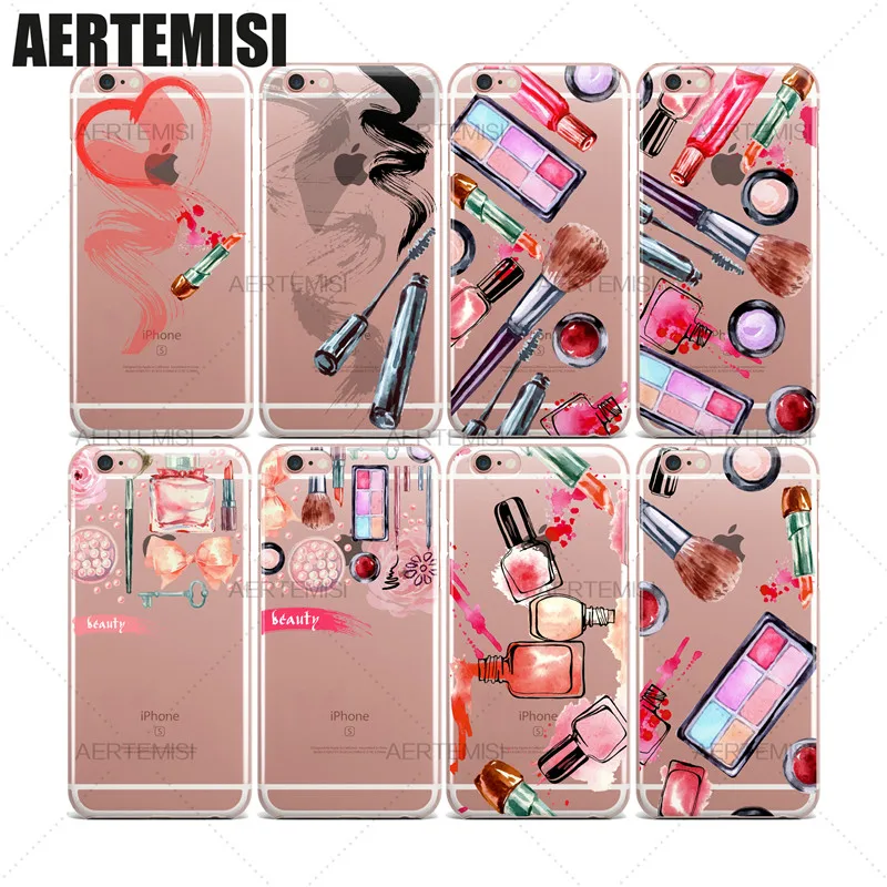 Aertemisi Clear TPU Case Cover for iPhone 5 5s SE 6 6s 7 Plus Watercolor Cosmetics Lipstick Nail Perfumes Brushes Mascara
Aertemisi Clear TPU Case Cover for iPhone 5 5s SE 6 6s 7 Plus Watercolor Cosmetics Lipstick Nail Perfumes Brushes Mascara