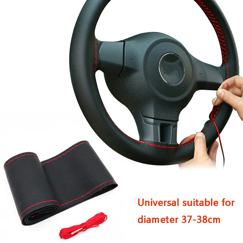 DIY Steering Wheel Covers 37cm/38CM Soft Leather braid on the steering-wheel of Car With Needle and Thread Interior accessories
DIY Steering Wheel Covers 37cm/38CM Soft Leather braid on the steering-wheel of Car With Needle and Thread Interior accessories