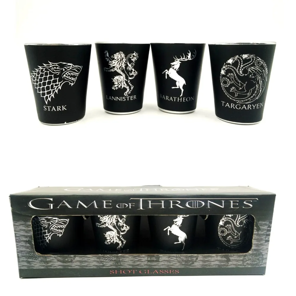 

Black 4Pcs/Set Game of Thrones Dragon Cup Bottle Mug Beer Wine Drinking Cup Party Home Drinkware Cosplay Gift