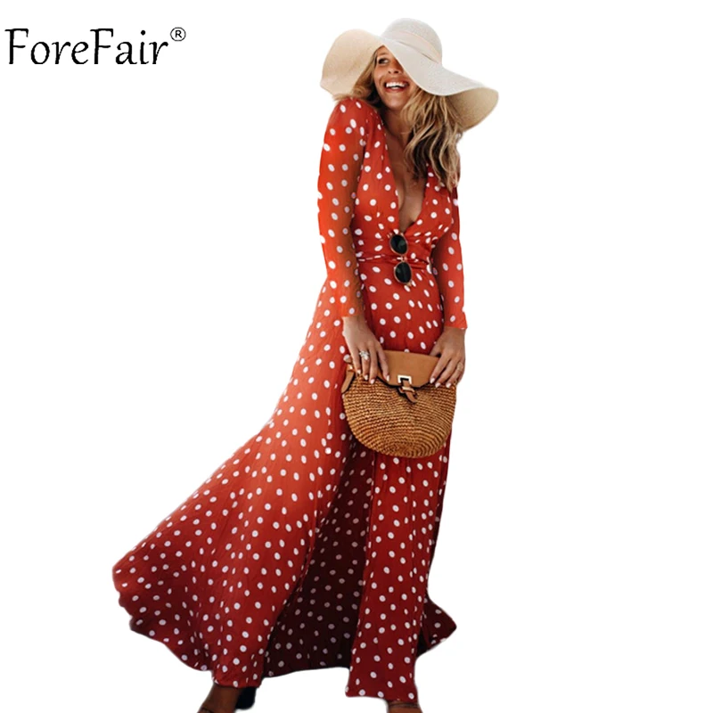 Forefair Polka Dots V Neck Sexy Party Long Dress Women Autumn Summer Chinese Style Long Sleeve Chiffon Split Vintage Dress
Forefair Polka Dots V Neck Sexy Party Long Dress Women Autumn Summer Chinese Style Long Sleeve Chiffon Split Vintage Dress