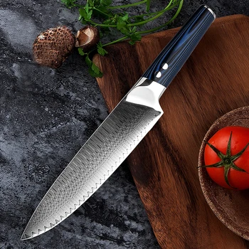 High End 8 Inch Damascus Stainless Steel Chef Knife Japanese VG10 Kitchen Knife Carving Knife Kitchen Accessories
High End 8 Inch Damascus Stainless Steel Chef Knife Japanese VG10 Kitchen Knife Carving Knife Kitchen Accessories