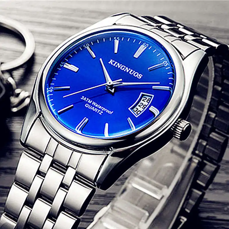 2020 Men's Wrist Watch Stainless Steel Watch KINGNUOS Brand Calendar Waterproof Quartz Clock Male Man Business Blue Classic Hour
2020 Men's Wrist Watch Stainless Steel Watch KINGNUOS Brand Calendar Waterproof Quartz Clock Male Man Business Blue Classic Hour