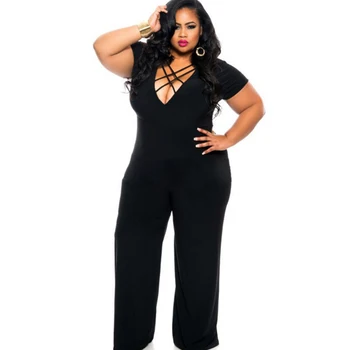 New Plus Size Casual Women Patchwork bandage 2020 summer short sleeve sexy female bodycon tunic big size Elegant V-neck Jumpsuit
New Plus Size Casual Women Patchwork bandage 2020 summer short sleeve sexy female bodycon tunic big size Elegant V-neck Jumpsuit