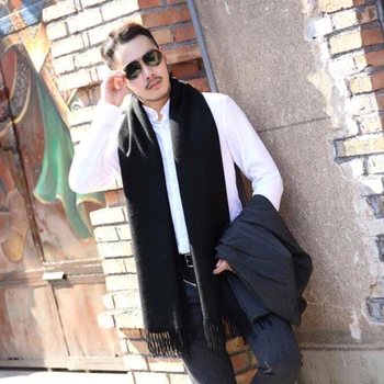 200*70cm Men Solid Black cashmere thicken shaw cashmere scarves with tassel man winter warm scarf male outdoors supplies
200*70cm Men Solid Black cashmere thicken shaw cashmere scarves with tassel man winter warm scarf male outdoors supplies