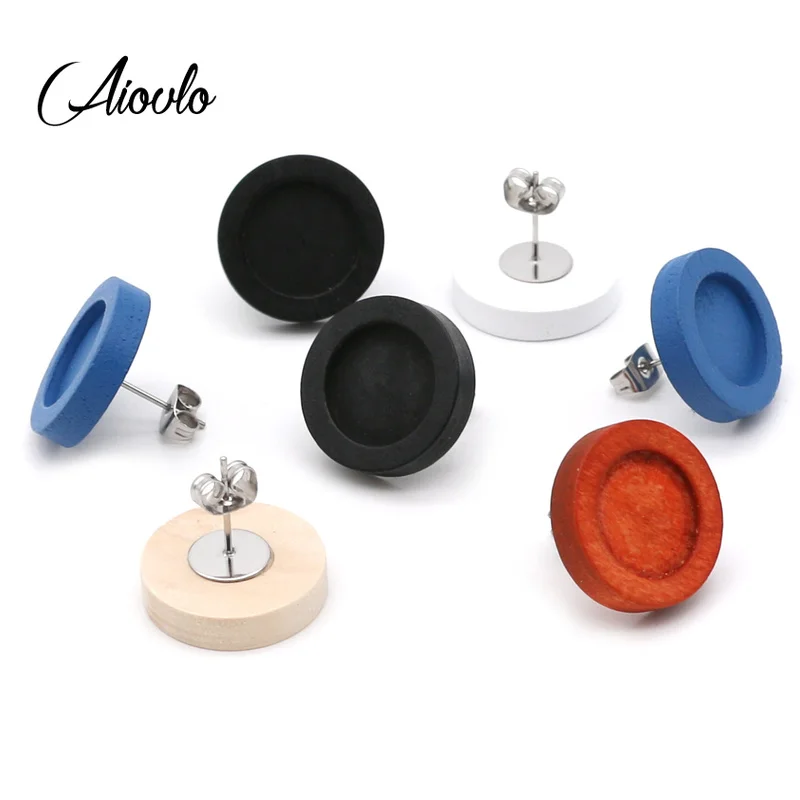 Aiovlo 20pcs/lot 12mm Wood Cabochon Stud Earring Base Settings Diy Blank Stainless Steel Post Earrings Findings jewelry making
Aiovlo 20pcs/lot 12mm Wood Cabochon Stud Earring Base Settings Diy Blank Stainless Steel Post Earrings Findings jewelry making