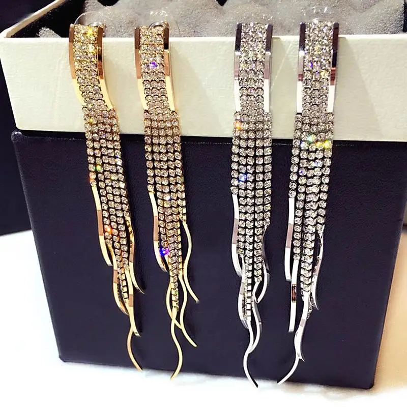 Statement Crystal Tassel Earrings For Women Gold Color Big Long Earrings With Stones Luxury Party Jewelry Bijoux Gifts
Statement Crystal Tassel Earrings For Women Gold Color Big Long Earrings With Stones Luxury Party Jewelry Bijoux Gifts