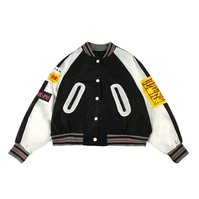 2018 Autumn bomber Women Jacket Harajuku Hit Color Patch Printing Loose Cardigan Jacket BF Baseball Suit Coat Female windbreaker
2018 Autumn bomber Women Jacket Harajuku Hit Color Patch Printing Loose Cardigan Jacket BF Baseball Suit Coat Female windbreaker