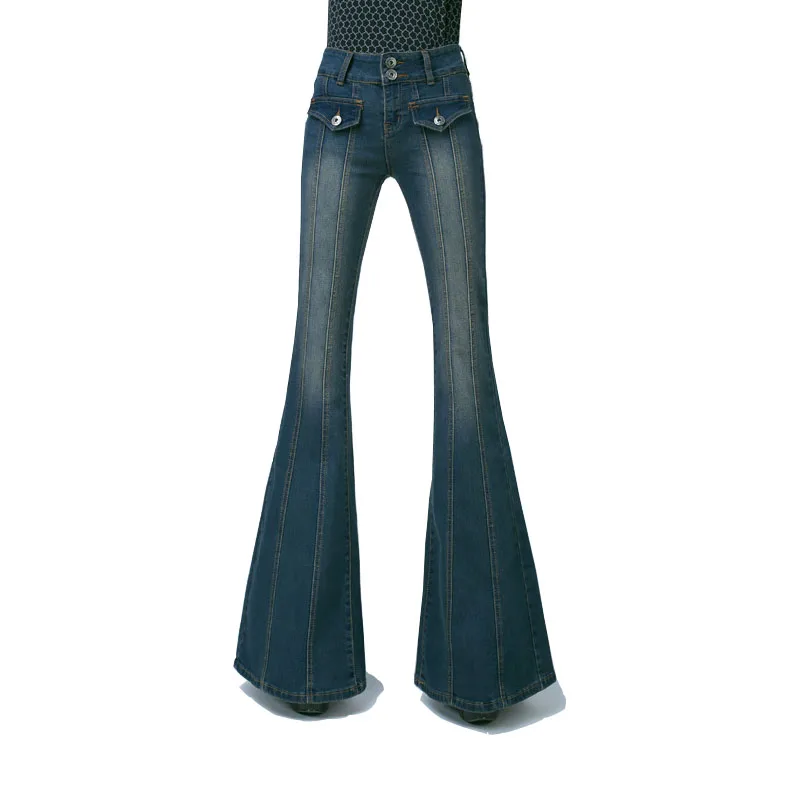 sunlight 2018 spring and autumn new ladies denim casual jeans women's slim trousers was thin big flare jeans Two colors
sunlight 2018 spring and autumn new ladies denim casual jeans women's slim trousers was thin big flare jeans Two colors