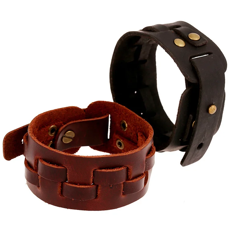 New Handmade Wide Genuine Leather Belt Bracelet Bangles Fashion Jewelry Pulseira Couro Genuine Leather Bracelets For Man Women
New Handmade Wide Genuine Leather Belt Bracelet Bangles Fashion Jewelry Pulseira Couro Genuine Leather Bracelets For Man Women