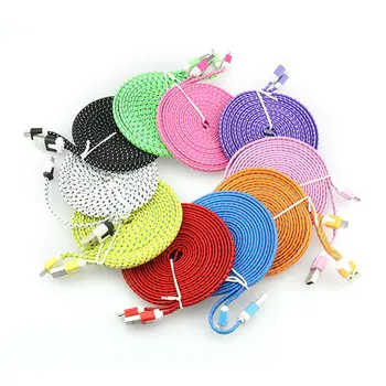 1m 3ft 2m 3m Flat Noodle Braided Fabric 8pin USB Data Colorful Nylon Sync Charger Cable For iPhone micro 5pin for android 100pcs
1m 3ft 2m 3m Flat Noodle Braided Fabric 8pin USB Data Colorful Nylon Sync Charger Cable For iPhone micro 5pin for android 100pcs