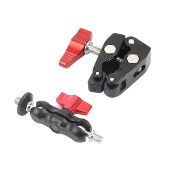 Aluminum Adjustable Magic Arm with Small Ballhead+ Clip Super Clamp for Camera Monitor / LED Light Support with 1/4 Screw
Aluminum Adjustable Magic Arm with Small Ballhead+ Clip Super Clamp for Camera Monitor / LED Light Support with 1/4 Screw