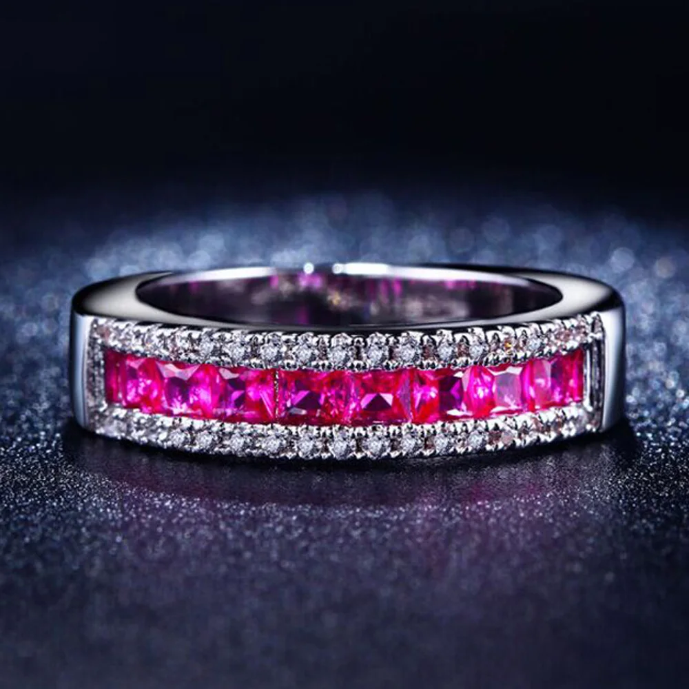 YaYI Fashion Women Jewelry Ring Red Zircon CZ Silver Color Engagement Rings wedding Rings Party Rings Gift
YaYI Fashion Women Jewelry Ring Red Zircon CZ Silver Color Engagement Rings wedding Rings Party Rings Gift