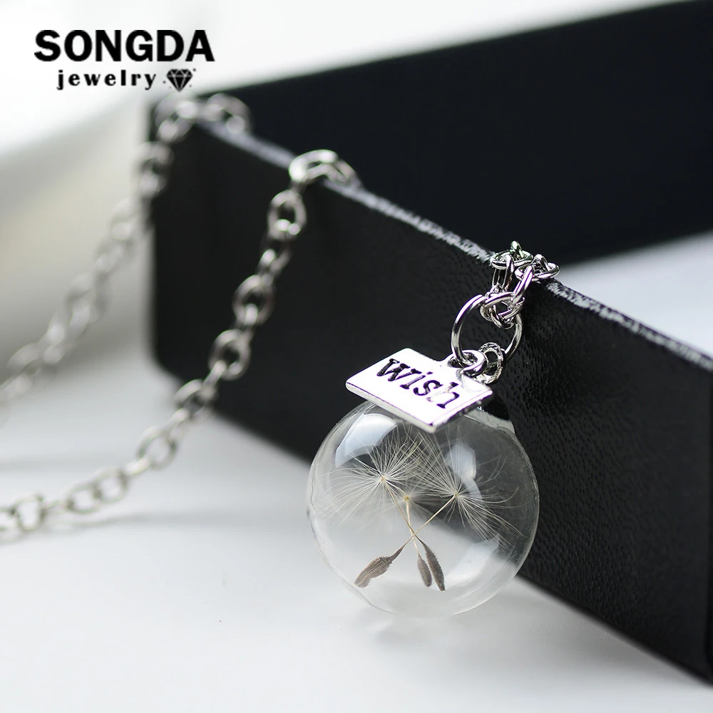 SONGDA Fashion Jewelry Handmade Ball Natural Dried White Dandelion with Wish Badge Glass Round Pendant Necklace for Women Girls
SONGDA Fashion Jewelry Handmade Ball Natural Dried White Dandelion with Wish Badge Glass Round Pendant Necklace for Women Girls