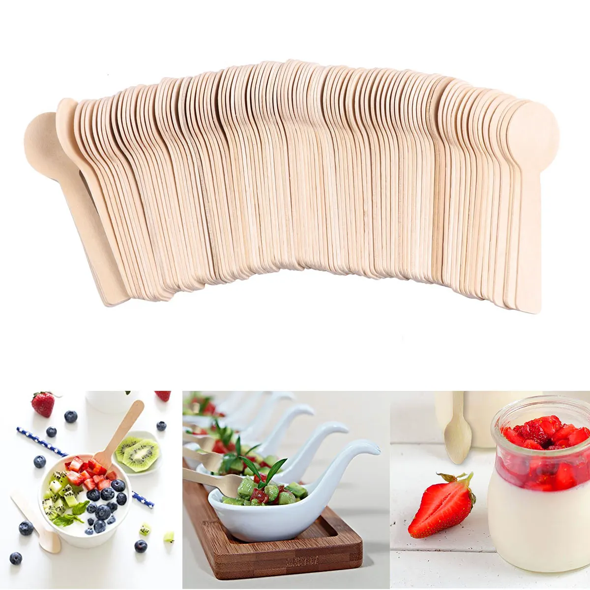 100Pcs Disposable Wooden Spoons Natural Birch Wood Non toxic Ice Cream Spoon Mini Dessert Scoop Kitchen Wedding Party Tableware
100Pcs Disposable Wooden Spoons Natural Birch Wood Non toxic Ice Cream Spoon Mini Dessert Scoop Kitchen Wedding Party Tableware
