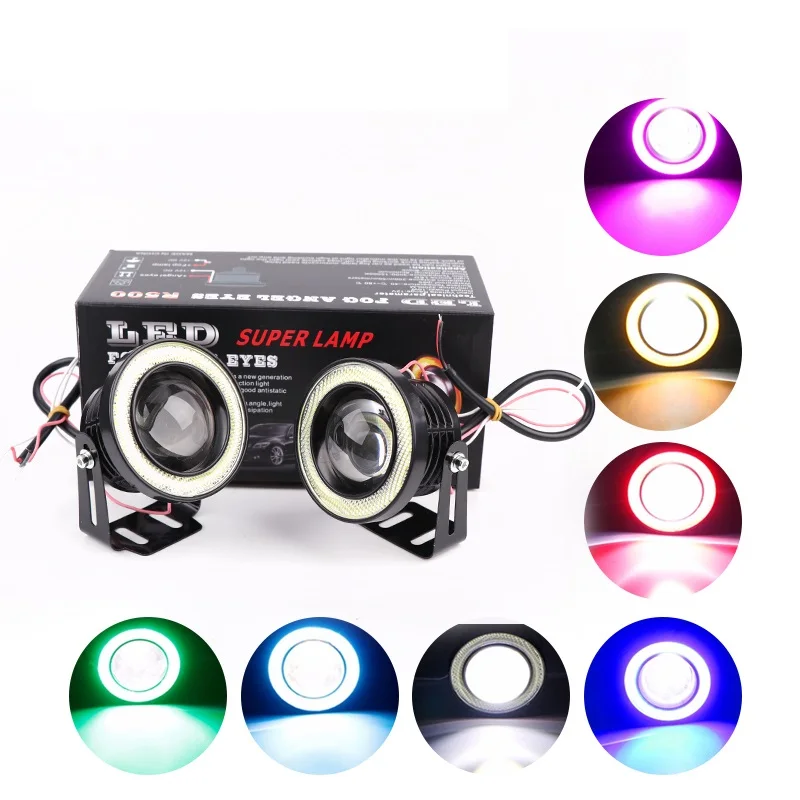 Car LED Fog Lights Angel Eyes Daytime Running Lights R500 2.5/3.0/3.5 Inch Lens DRL COB LED 7 Colors Motocycle headlight
Car LED Fog Lights Angel Eyes Daytime Running Lights R500 2.5/3.0/3.5 Inch Lens DRL COB LED 7 Colors Motocycle headlight