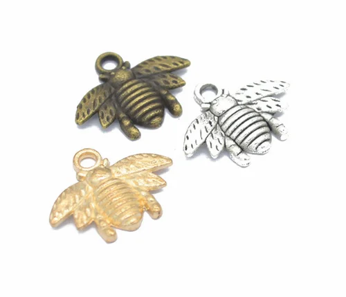 120pcs charms bee alloy Pendants Antique SILVER bronze gold 20*16mm 1g Handmade Jewelry Making DIY European accessories | Украшения и