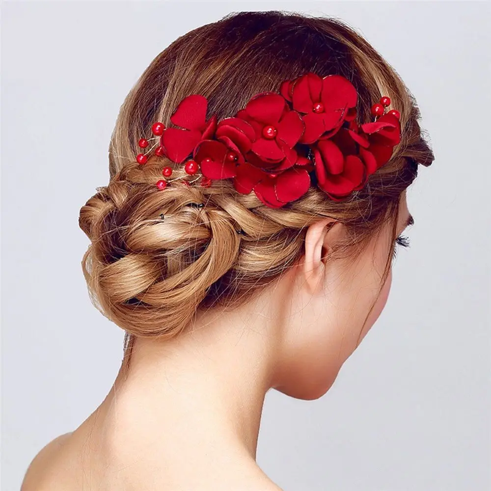 Girl's Crystal Hair Clip Bridal Hairpin Comb Wedding Party Accessories Fashion Bridal Wedding Red Flower Bridesmaid Artificial
Girl's Crystal Hair Clip Bridal Hairpin Comb Wedding Party Accessories Fashion Bridal Wedding Red Flower Bridesmaid Artificial