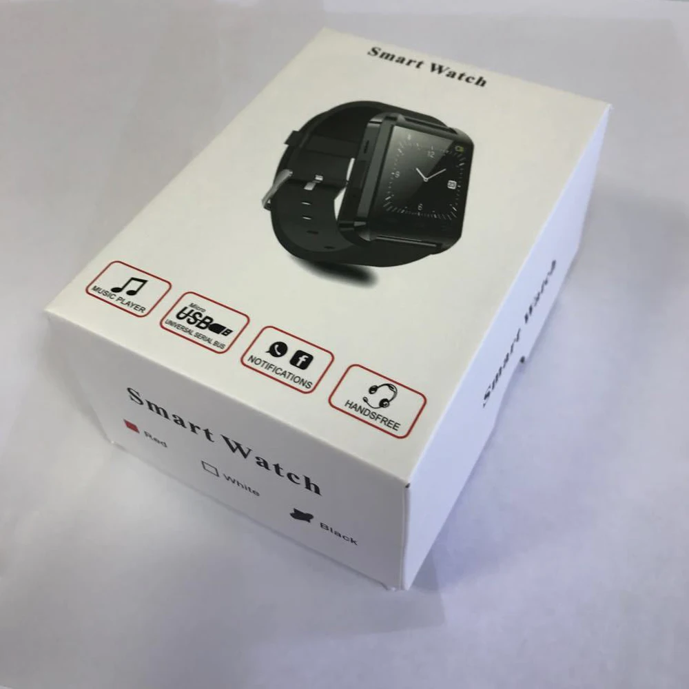 100pcs U8 smartwatch Bluetooth smart watch support SIM card touch screen for android ios phone DHL free
100pcs U8 smartwatch Bluetooth smart watch support SIM card touch screen for android ios phone DHL free