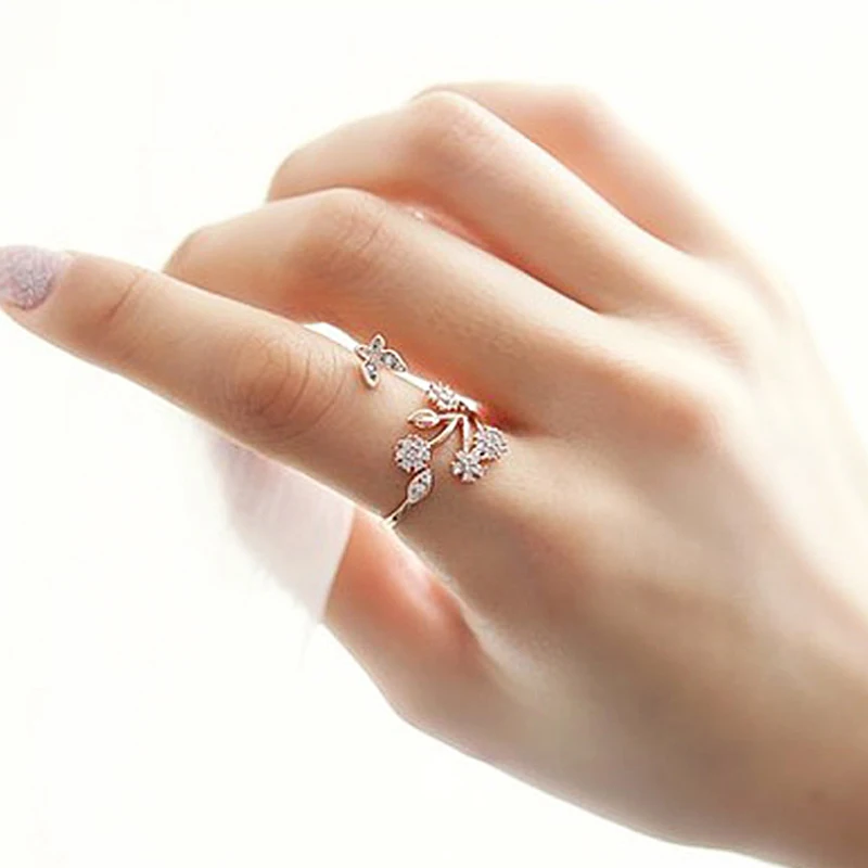 LNRRABC Butterfly Leaf Flower Rhinestones Stainless Steel Open Finger Rings For Women Fashion Jewelry Wholesale Dropshipping
LNRRABC Butterfly Leaf Flower Rhinestones Stainless Steel Open Finger Rings For Women Fashion Jewelry Wholesale Dropshipping