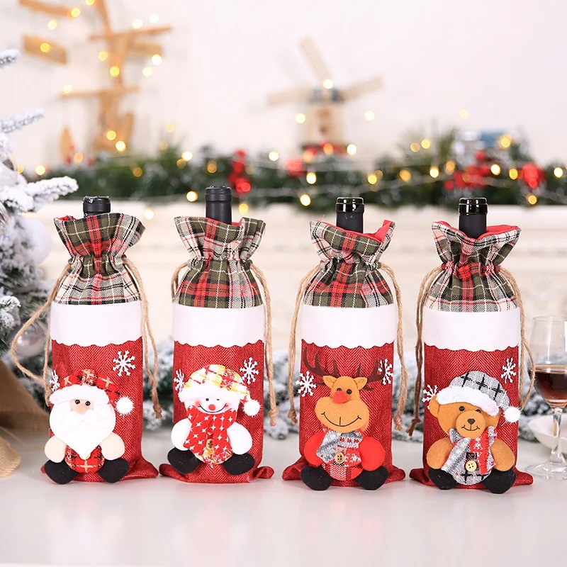 Christmas Drawstring Wine Bottle Cover Santa Claus Wine Bottle Bag Set Hotel Party Decoration Santa Claus Champagne Wine Set
Christmas Drawstring Wine Bottle Cover Santa Claus Wine Bottle Bag Set Hotel Party Decoration Santa Claus Champagne Wine Set