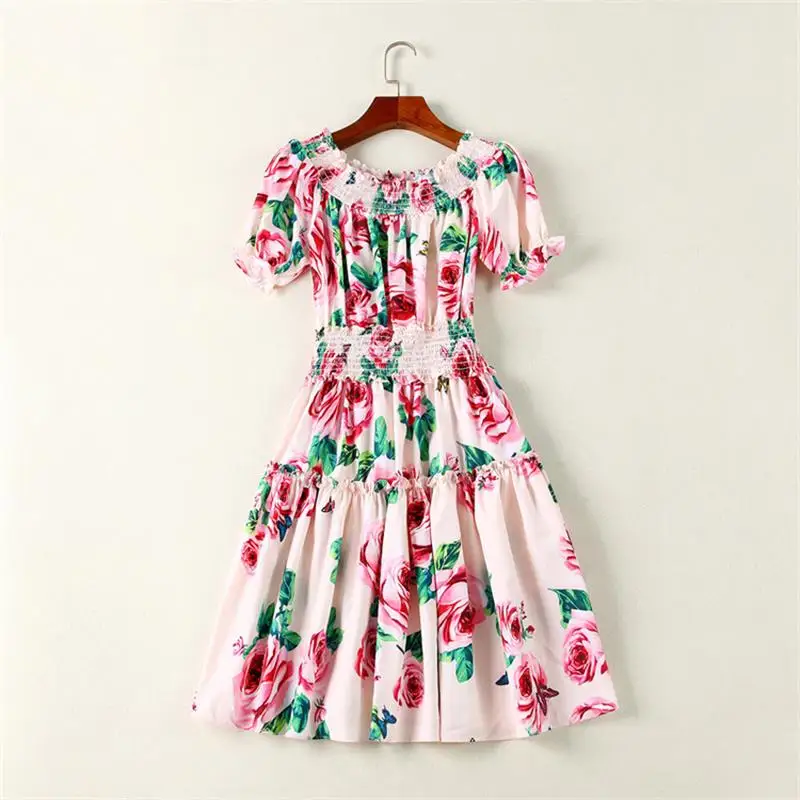 Summer Dresses 2018 High Quality Women Designer Runway Dress Slash Neck Short Sleeve Printed Casual Dress DX0660N
Summer Dresses 2018 High Quality Women Designer Runway Dress Slash Neck Short Sleeve Printed Casual Dress DX0660N