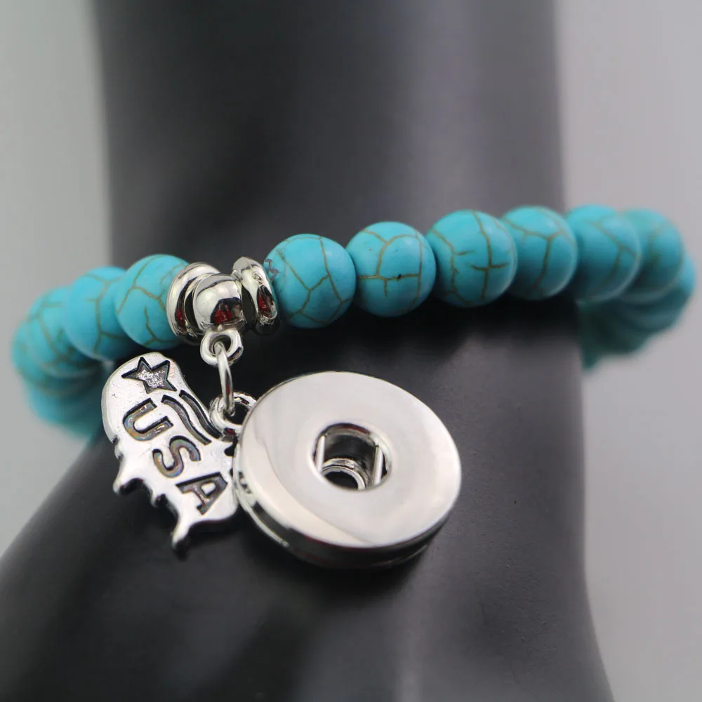 Wholesale 12pcs 18mm snap button bracelets Blue Stone Beads USA metal charms Mom Grandma Bangles Diy Snap Jewelry YYNBR047
Wholesale 12pcs 18mm snap button bracelets Blue Stone Beads USA metal charms Mom Grandma Bangles Diy Snap Jewelry YYNBR047