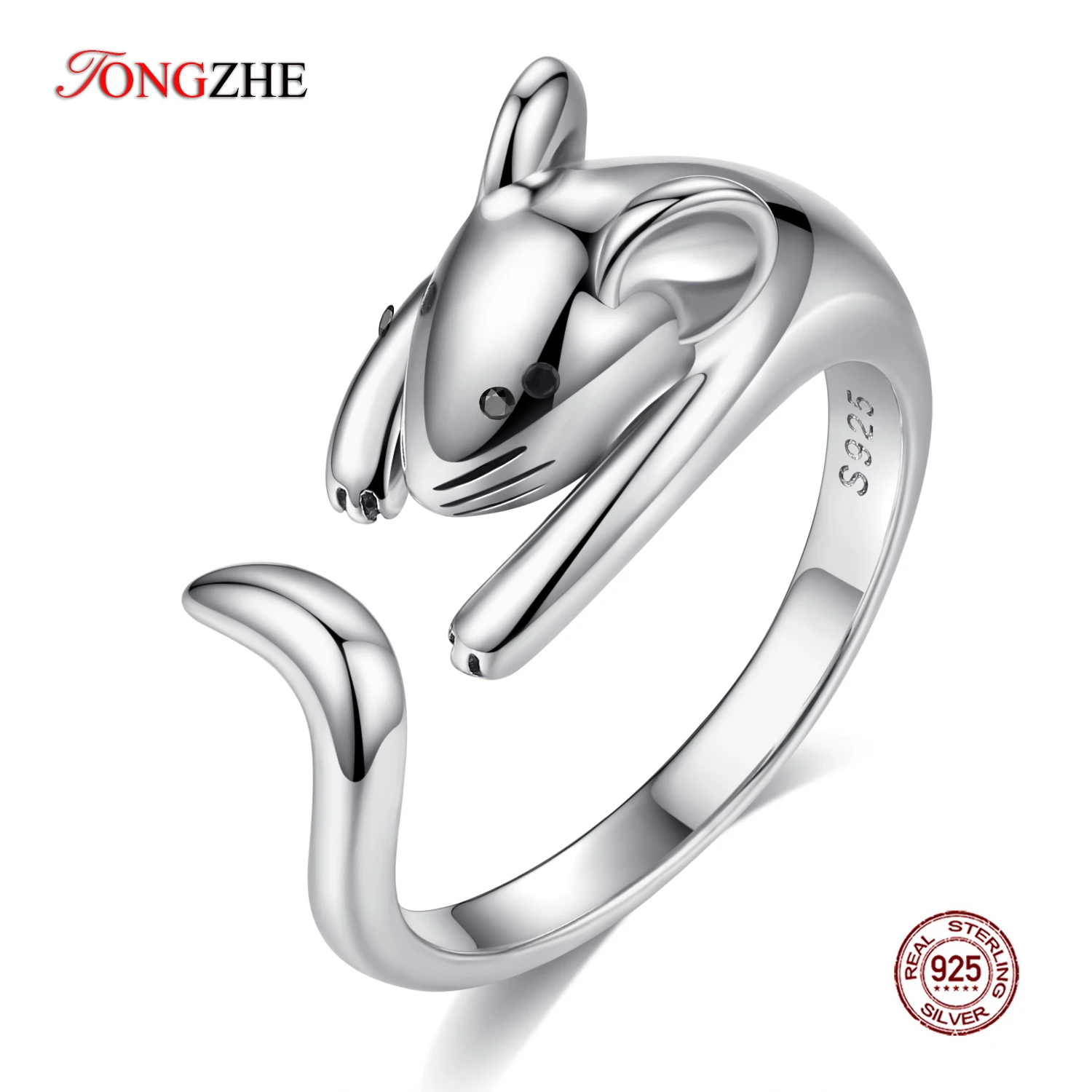 Tongzhe 925 Sterling Silver Open Rings for Women Naughty Cut Mouse Finger Ring Cute Long Tail Adjustable Tiffan Jewelry Bohemian
Tongzhe 925 Sterling Silver Open Rings for Women Naughty Cut Mouse Finger Ring Cute Long Tail Adjustable Tiffan Jewelry Bohemian