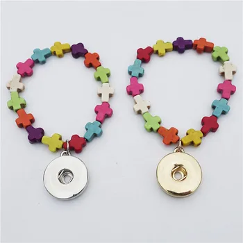 Cute Mini Howlite Cross Beads Kids Bracelet 18mm Snap Buttons Socket Gold Rhodium Multi Color Natural Stone 12 Pieces / Lot
Cute Mini Howlite Cross Beads Kids Bracelet 18mm Snap Buttons Socket Gold Rhodium Multi Color Natural Stone 12 Pieces / Lot