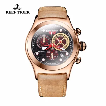 Reef Tiger/RT Luxury Military Watches with Date Rose Gold Analog Automatic Watches Brown Leather Band RGA782
Reef Tiger/RT Luxury Military Watches with Date Rose Gold Analog Automatic Watches Brown Leather Band RGA782