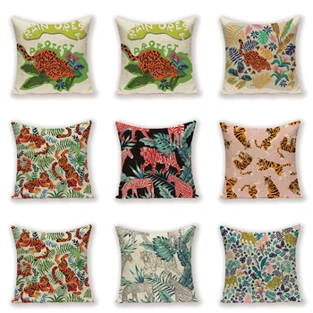 Jungle Green Cushion Cover Tiger Animal Pillow Cover 45*45 Pillows Cases Home Decor Sofa Custom Linen Throw Cushions Case
Jungle Green Cushion Cover Tiger Animal Pillow Cover 45*45 Pillows Cases Home Decor Sofa Custom Linen Throw Cushions Case