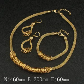 Wholesale Stainless Steel Vintage Jewelry Silver And Gold Color Bracelet Necklace Earrings Sets For Woman SEDZAICI
Wholesale Stainless Steel Vintage Jewelry Silver And Gold Color Bracelet Necklace Earrings Sets For Woman SEDZAICI