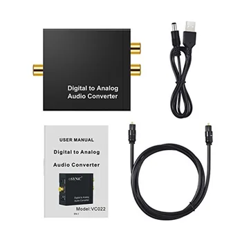 New 2 RCA Digital to Analog Audio Converter 3.5mm Jack Optical Right Left Channel HDTV Stereo Audio Adapter
New 2 RCA Digital to Analog Audio Converter 3.5mm Jack Optical Right Left Channel HDTV Stereo Audio Adapter