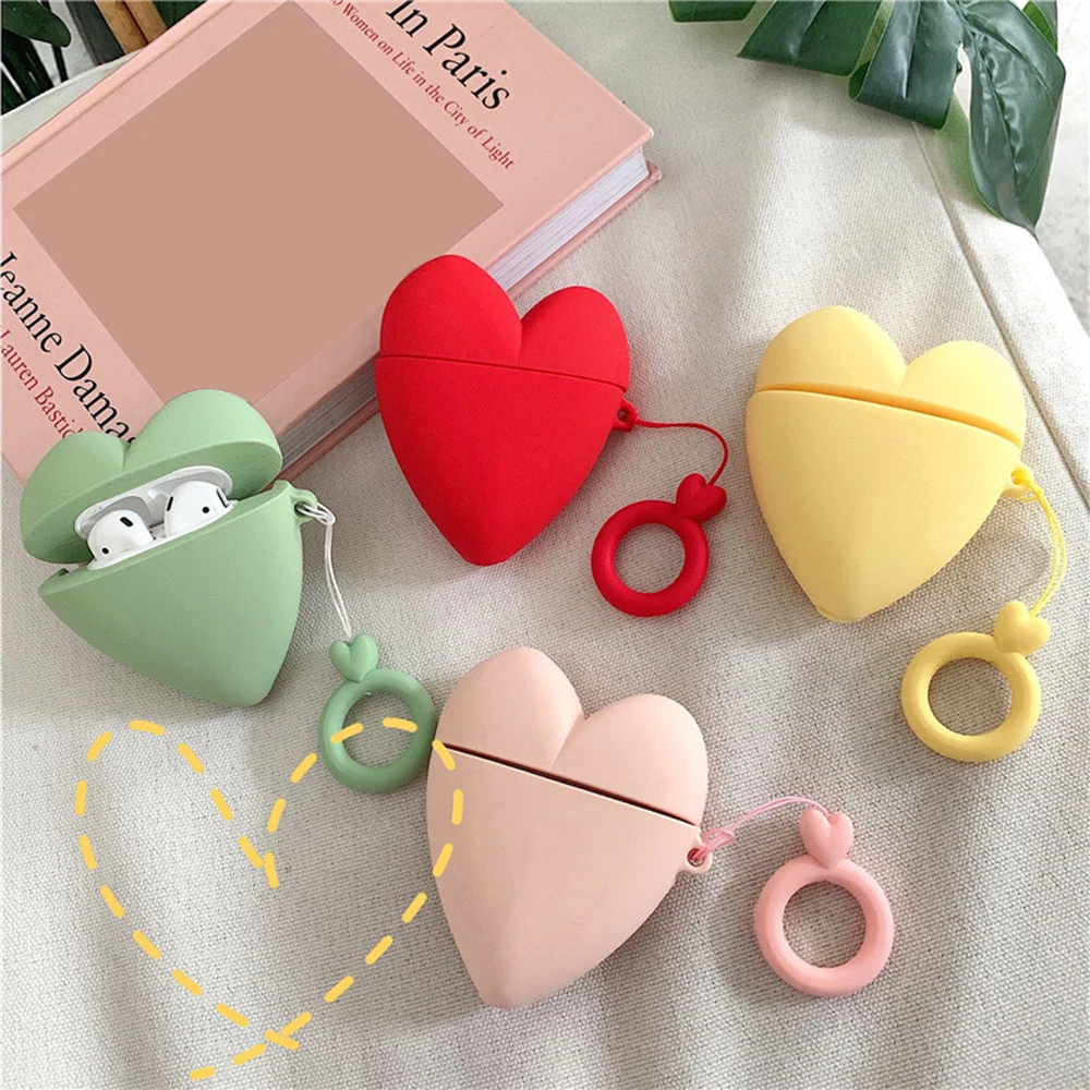 3D Cute Soft Silicone Case Earphones Heart Shaped For Apple Airpods1/2 Earbuds Earphone Protector Cover With Circle Ring
3D Cute Soft Silicone Case Earphones Heart Shaped For Apple Airpods1/2 Earbuds Earphone Protector Cover With Circle Ring