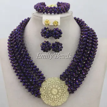 Purple Crystal Beads Necklace Set Handmade African Costume Nigerian Wedding Indian Bridal Jewelry Set 3 Row Free Shipping AIJ248
Purple Crystal Beads Necklace Set Handmade African Costume Nigerian Wedding Indian Bridal Jewelry Set 3 Row Free Shipping AIJ248