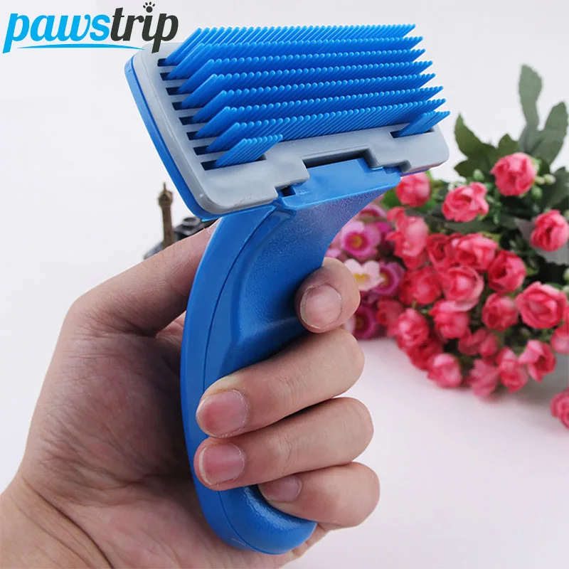 Image S L Large Size Dog Hair Brush Plastic Blue Pet Shedding Grooming Tool Cleaning Puppy Cat Hair Fur Comb