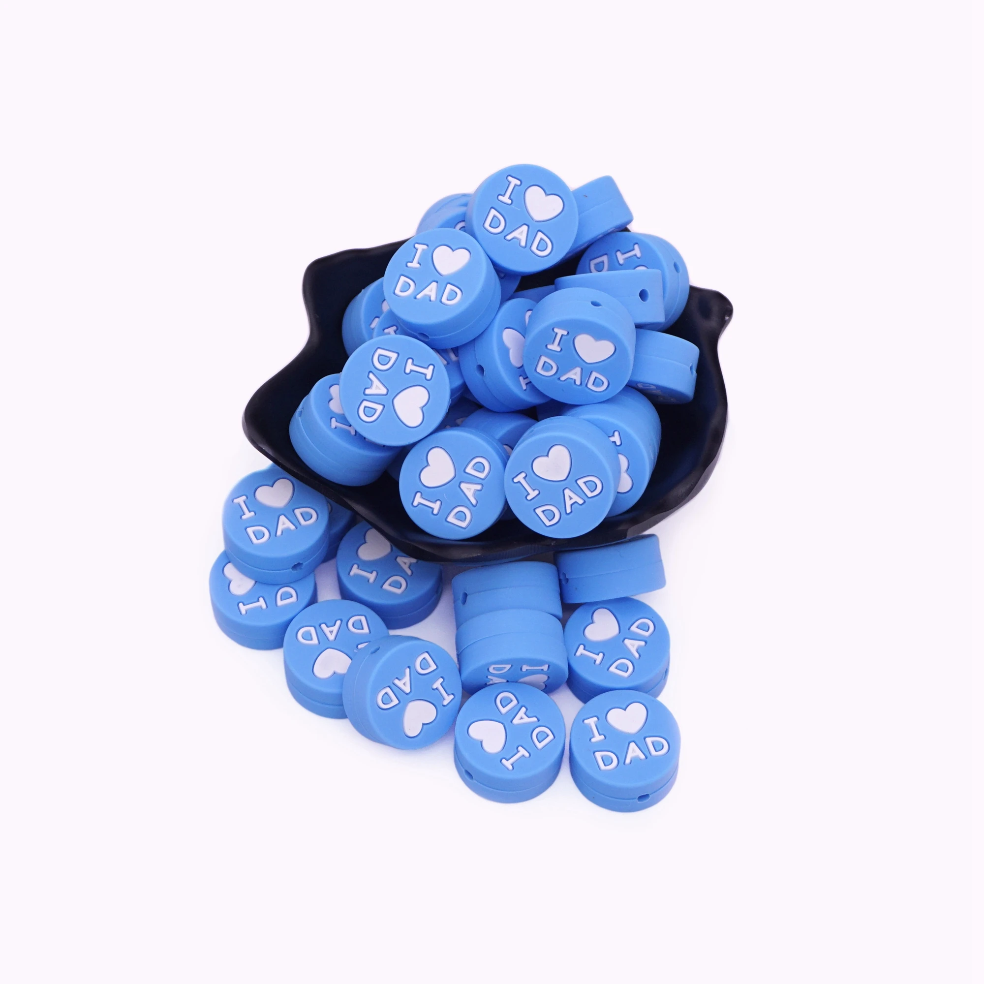 50pc Round Silicone Beads 20mm I Love DAD Slicone Dentition Siliconen Kralen Toys DIY BPA Free Necklace Bead Jewelry Accessories
50pc Round Silicone Beads 20mm I Love DAD Slicone Dentition Siliconen Kralen Toys DIY BPA Free Necklace Bead Jewelry Accessories