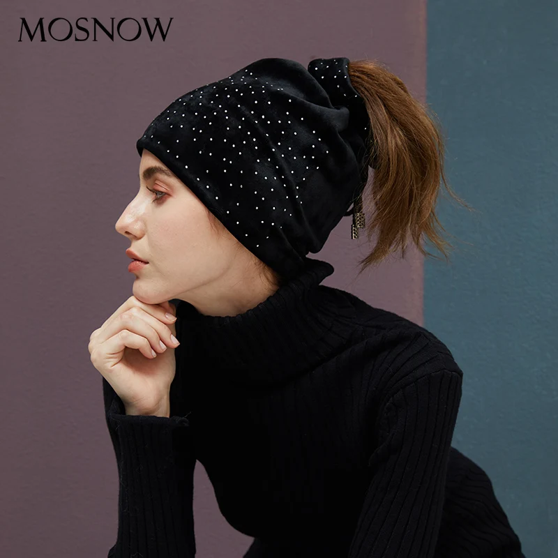 Ponytail Stretchy Beanie With Rhinestone Hats For Women Velvet Warm Beanies High Bun Cap Slouchy Skullies 2019 New High Quality
Ponytail Stretchy Beanie With Rhinestone Hats For Women Velvet Warm Beanies High Bun Cap Slouchy Skullies 2019 New High Quality