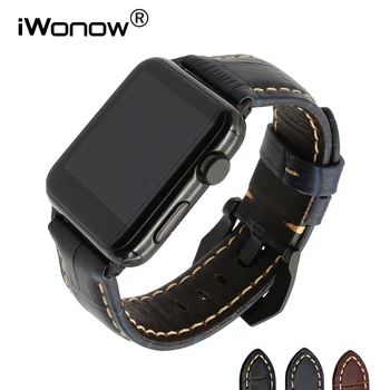 iWonow Genuine Calf Leather Watchband for iWatch Apple Watch 38mm 42mm Black Silver Steel Buckle Band Wrist Strap Blue Bracelet
iWonow Genuine Calf Leather Watchband for iWatch Apple Watch 38mm 42mm Black Silver Steel Buckle Band Wrist Strap Blue Bracelet