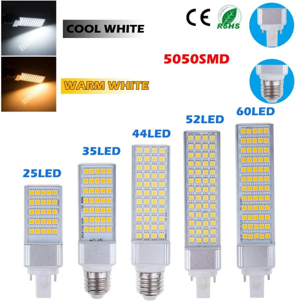 

G24/E27 LED Bulbs 5W 7W 9W 12W 15W LED Corn Bulb Lamp Light SMD 5050 Spotlight 180 Degree AC85-265V Horizontal Plug Light