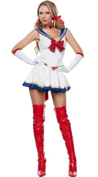 UTMEON Blue White Embellishment Bow Low V Neck Halloween Costume For Woman Cosplay Sailor Moon Female Halloween Party Costume
UTMEON Blue White Embellishment Bow Low V Neck Halloween Costume For Woman Cosplay Sailor Moon Female Halloween Party Costume