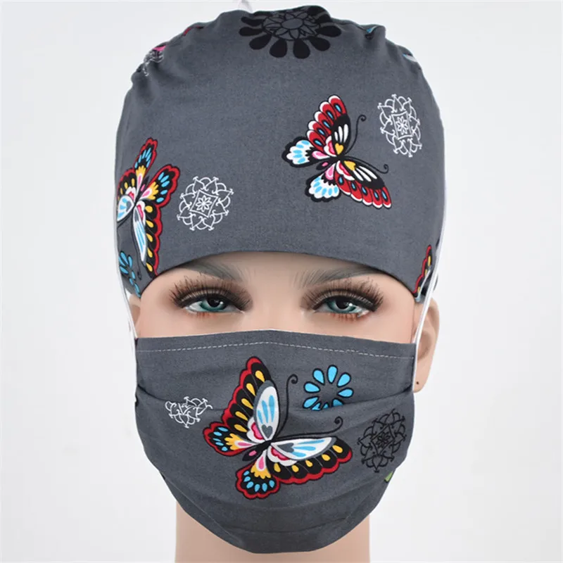 Butterfly Print Nursing Scrub Cap Surgical Hat Mask Cotton Medical Hat for Women Hospital OR Working Hats Adjustable Dentist Cap
Butterfly Print Nursing Scrub Cap Surgical Hat Mask Cotton Medical Hat for Women Hospital OR Working Hats Adjustable Dentist Cap