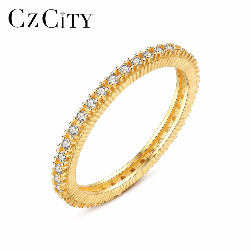 CZCITY Brand 925 Silver Full Cubic Zirconia Stackable Finger Ring Romantic Bridal Wedding Engagement Thin Jewelry for Women
CZCITY Brand 925 Silver Full Cubic Zirconia Stackable Finger Ring Romantic Bridal Wedding Engagement Thin Jewelry for Women