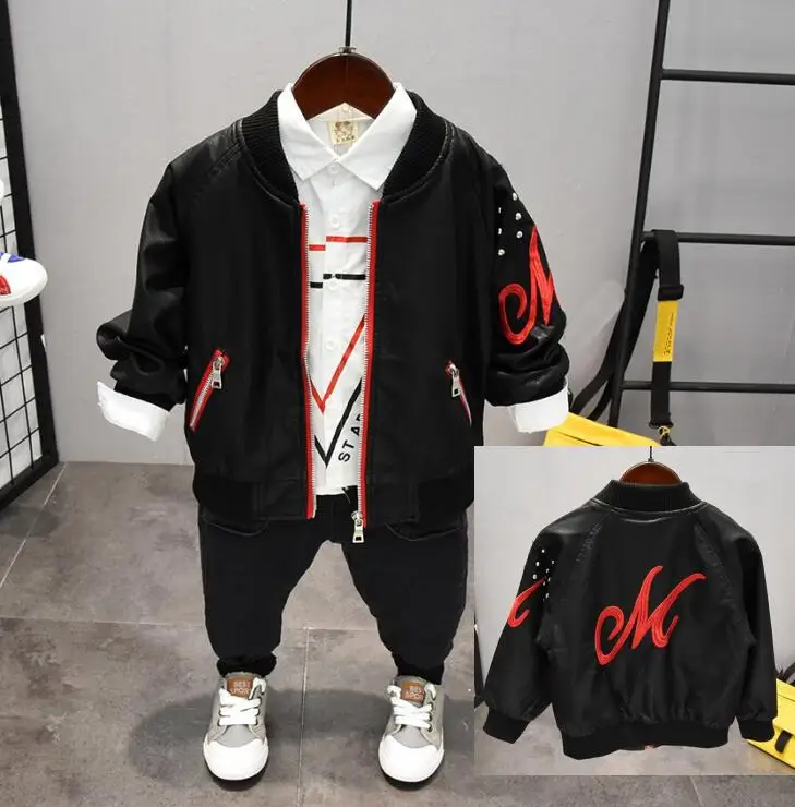 Children Clothing Set Autumn winter Sets Kids boys PU leather jacket+shirt+pants 3pcs Suit Baby Boys Clothes Set 2-6yearrs
Children Clothing Set Autumn winter Sets Kids boys PU leather jacket+shirt+pants 3pcs Suit Baby Boys Clothes Set 2-6yearrs